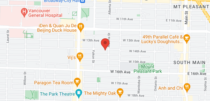 map of 316 W 14 AVENUE